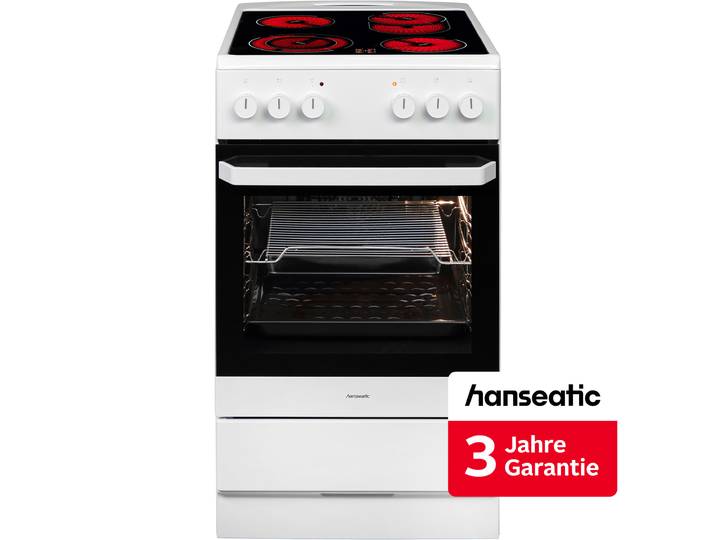 HANSEATIC Elektro-Standherd 5022CE3.313eED(W) , Energieeffizienz: A, weiß, Herdsets, inkl. 3 Jahre Herstellergarantie, Elektro-Standherd