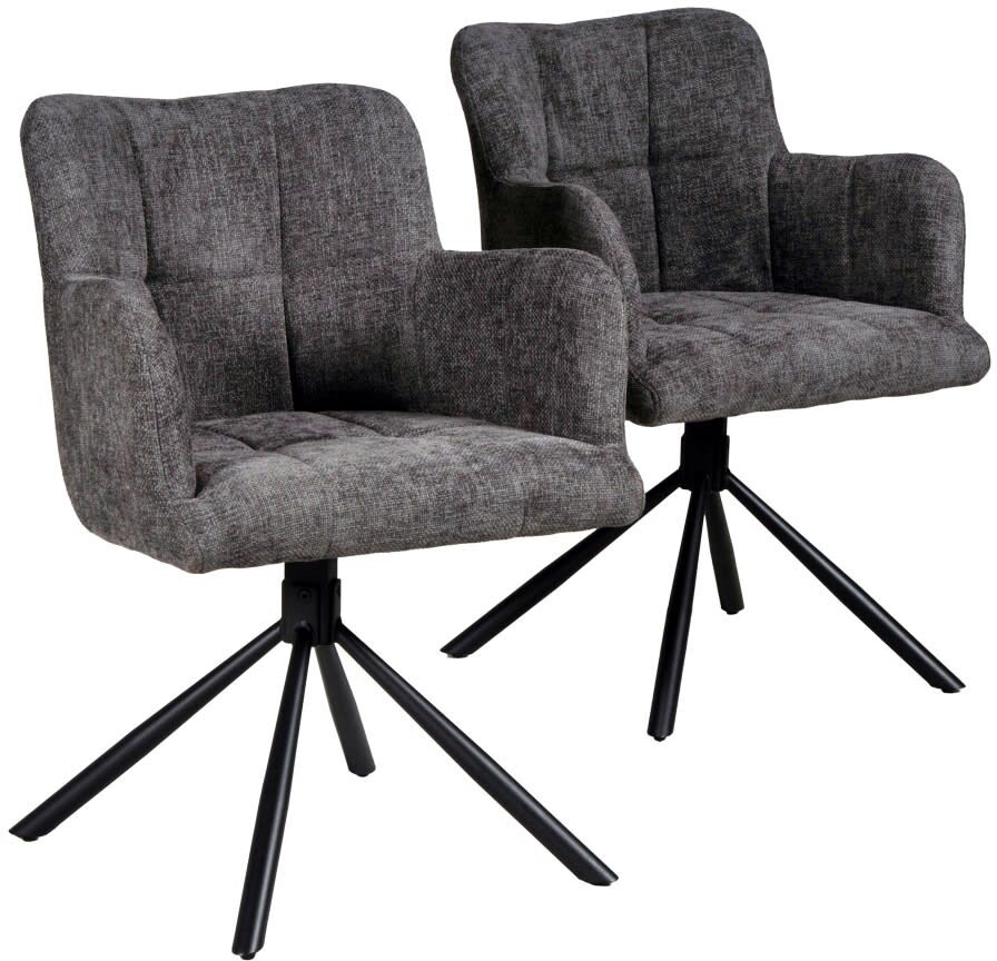 Weber industries Lot de 2 chaises pivotantes, gris foncé Gris 60x84x60cm