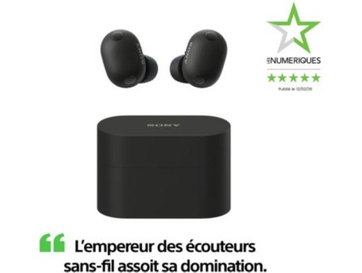 Sony - Ecouteurs Wf-1000xm6 Noirs - Réduction De Bruit, Bluetooth, Sans Fil, Intra-Auriculaires, Autonomie 24h