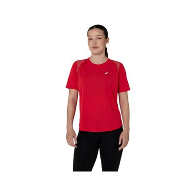 Laufshirt ASICS "ROAD SS TOP", Damen, Gr. L, rot (speed rot), Obermaterial: 94% Polyester, 6% Elasthan, Shirts Laufshirt, ACTIBREEZE™ Technologie, Atmungsaktiv, Reflektierend