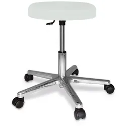 ratiomed Rollhocker lichtgrau mit poliertem Alu-Fußkreuz