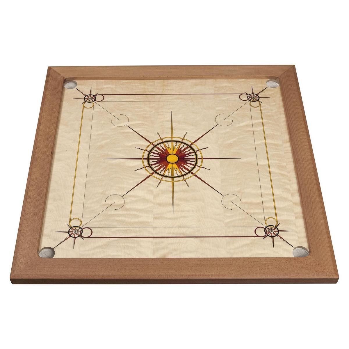 Carrom Superior rot-orange-gelb, Brettspiel für 2-4 Spieler