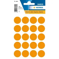 HERMA Markierungspunkte Ø 19 mm, leuchtorange, 100 Etiketten, permanent haftend, für Handbeschriftung
