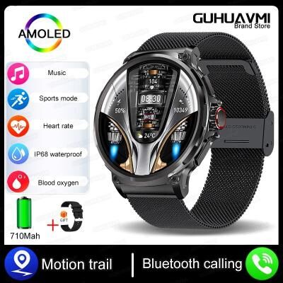 Uplift Picks AeroView AMOLED GPS Smart Watch Bluetooth Call Waterproof Fitness Watch black Mesh 710 Mah