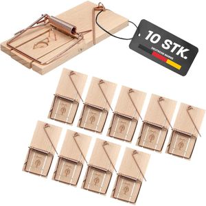 Hinrichs Mausefalle 6175, Schlagfalle aus Holz, 10 Stück
