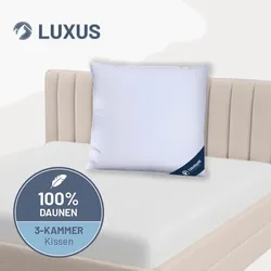 3-Kammer-Daunenkissen »LUXUS« – 100% Daunen (Außen), Größe: 80x80