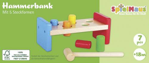 41606100 SMH Hammerbank, 7-teilig SpielMaus Holz Hammerbank, 7-teilig
