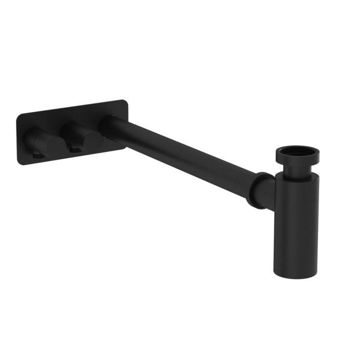 Vitra Plural Design-Siphon-Set A4515636 schwarz matt, mit Eckventilen links