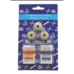 Nähmaschinen Nadeln Spulen Set 20-teilig Universal Jeans Zubehör Starterkit Bunt