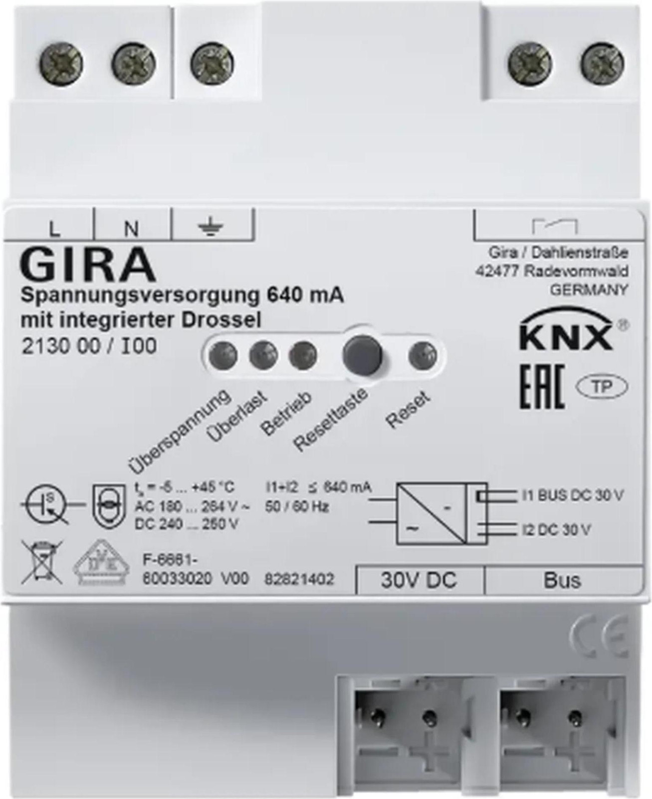 Gira Voeding met spoel, 640 mA, KNX, type R