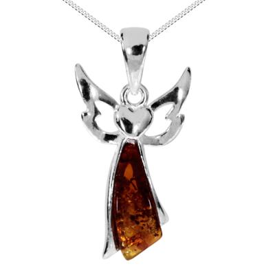 Kette mit Anhänger OSTSEE-SCHMUCK "Ostsee-Schmuck Kette mit Anhänger Engel Kette mit Anhänger Engel" Gr. 50, silber, Halsketten, Damen, 50cm, Silber 925 (Sterlingsilber), L: 42