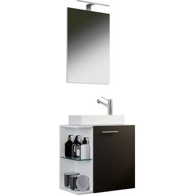 3-tlg Gäste WC Waschplatz Waschtisch Hausa Spiegel