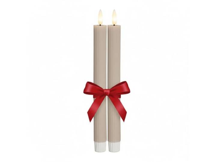 LED-stokkaars Flame Stripe set van 2 gemaakt van was