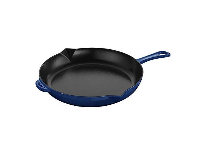 STAUB Gusseisen Bratpfanne, 30,5 cm, Dunkelblau, Made in France, Ofenfest bis 482°C, Passt auf alle Herdplatten, inkl. Induktion, Keine Einbrennschicht, Dishwasher-Safe, Handwäsche empfohlen