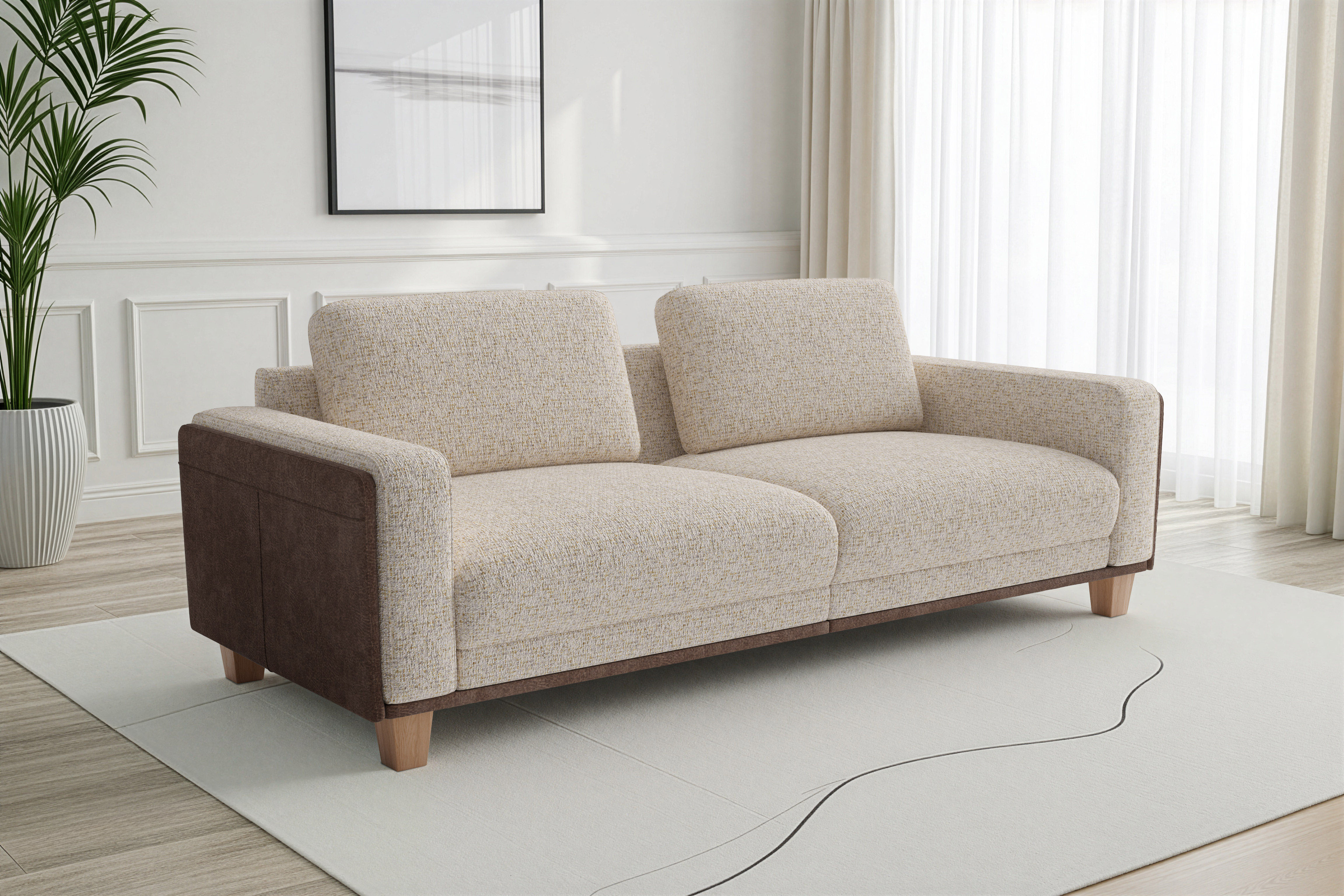 Big-Sofa SIT & MORE "Concept", cappuccino, B:186cm H:84cm T:93cm, 100% Polyester, Sofas, Big-Sofa, Modernes Sofa in drei Fußfarben zur Auswahl