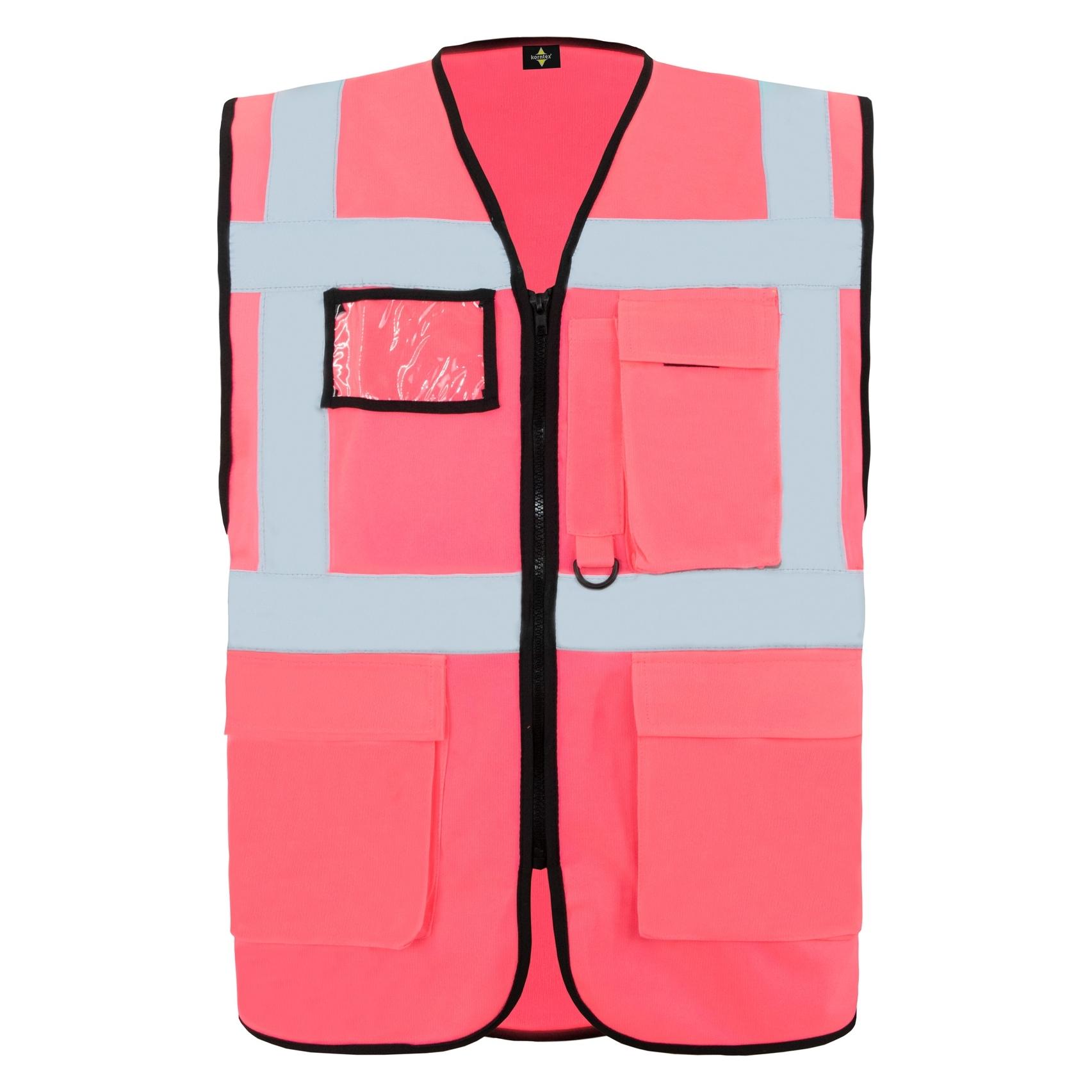 Korntex Warnweste Multifunktional Hamburg Neonpink mit 360° Sicherheit S EN ISO 17353 KXCMF (S) (KX226-NEON PINK)