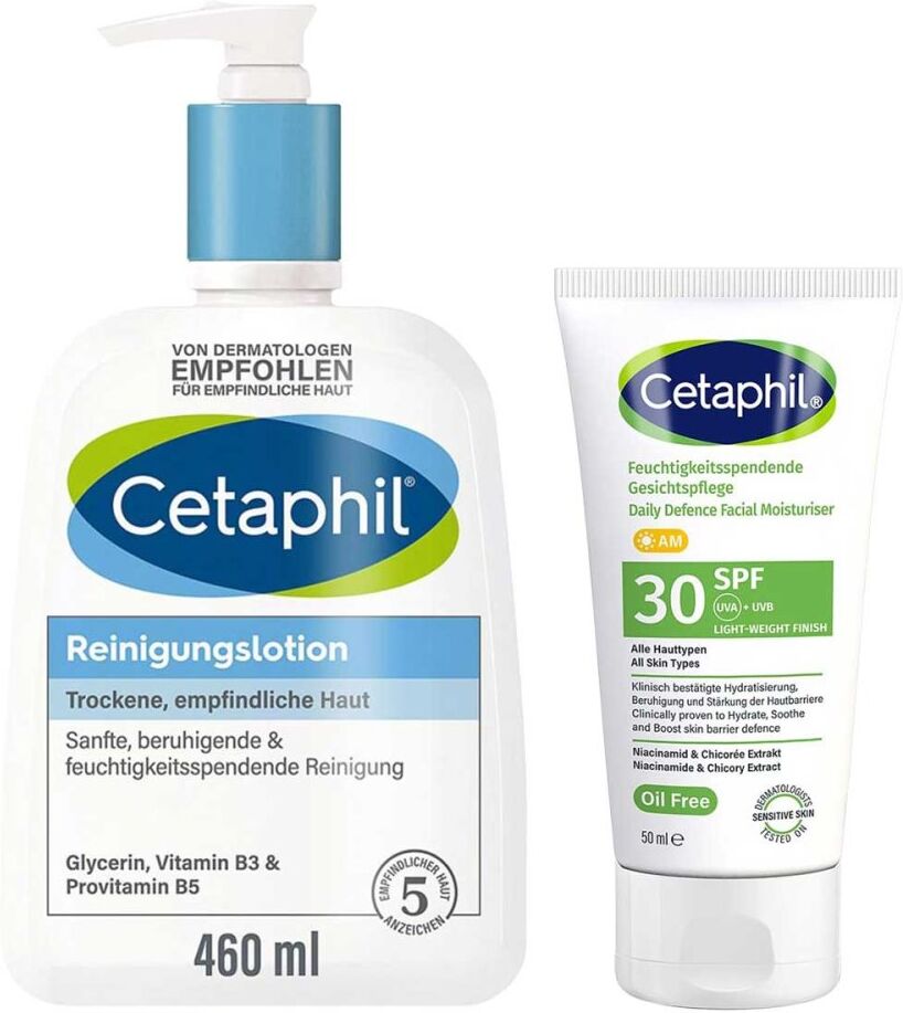 Cetaphil Reinigungslotion + Feuchtigkeitsspendende Gesichtspfleg 460+50ml