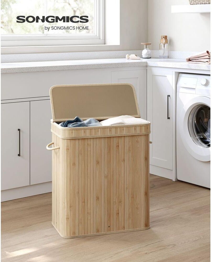 Wäschekorb SONGMICS "100 l Nature", beige (nature), 100 l, Wäschesammler, Wäschekorb, Holzart: Bambus (China) nature 100 l