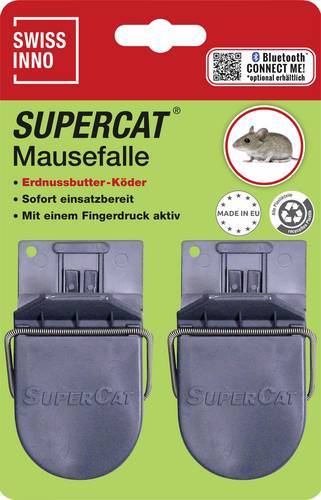 Swissinno SuperCat Mausefalle Funktionsart Lockstoff Erdnussbutter-Köder 2St.
