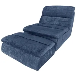 Sessel mit Hocker vakuumiert Maaret ¦ blau ¦ Maße (cm): B: 85 H: 76 T: 104.0