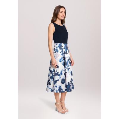 Cocktailkleid VERA MONT "Damen mit ausgestelltem Rock", Damen, Gr. 42, Normalgrößen, patch dunkelblau, dunkelblau, Obermaterial: 100% Polyester. Futter: 100% Polyester, ausgestellt kurz, Rundhals, Kleider