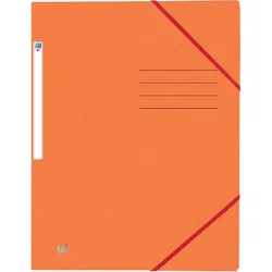 Oxford Eckspannmappe, DIN A4, 390g, orange 3 Einschlagklappen, Gummiband,