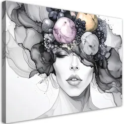 LEINWANDBILD Frau mit Früchten auf dem Kopf 120x80cm