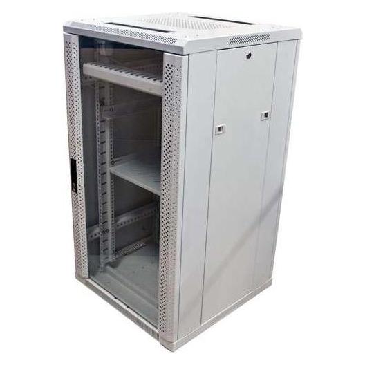 Allnet 19 Schrank 12HE B600 / T600mm *lichtgrau* SNB-Serie Glastür (12 HE, 19 Zoll Rack) (139698)