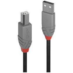 LINDY USB-Kabel USB 2.0 USB-A Stecker, USB-B Stecker 1.00 m Schwarz Rund 36672