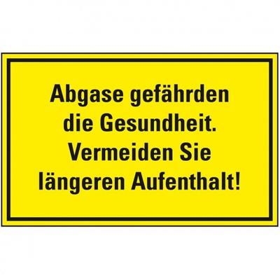 Schild I Hinweisschild Abgase gefährden die Gesundheit..., Kunststoff, 300x200mm