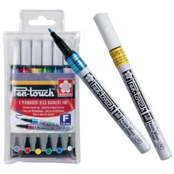 SAKURA Permanent-Marker Pen-Touch Fein, 6er Etui