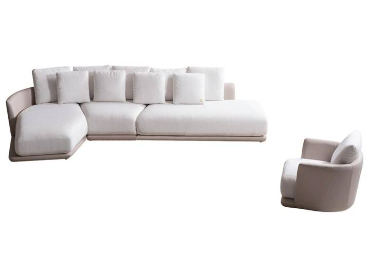 JVmoebel Ecksofa Weißes Designer Ecksofa in luxuriösem L-Form Design