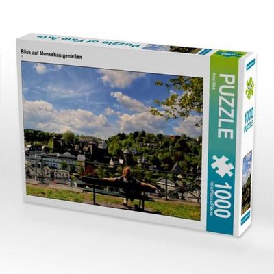 CALVENDO Puzzle Blick auf Monschau genießen | 1000 Teile Lege-Größe 64x48cm Foto-Puzzle für glückliche Stunden