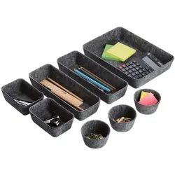 Zeller Organizer-Set aus Filz, 8-teilig grau