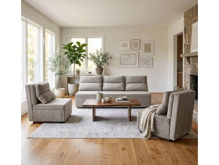 Family Meble Kimo Sitzgruppe, Sofa und 2 Sessel – Grau – 26