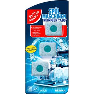 Gut&Günstig Spülmaschinenreiniger Maschinenpfleger, Tabs, gegen Fett, Ablagerungen & schlechte Gerüche, 3 Stück