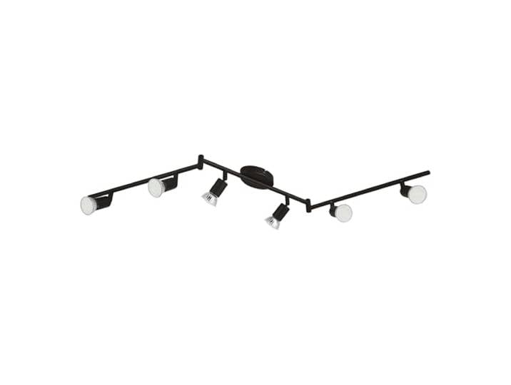 Eglo Luminaire plafonnier Buzz-LED avec 6 spots LED\, lampe de plafond en métal noir pour salon et cuisine\, douille GU10\, L 105 cm