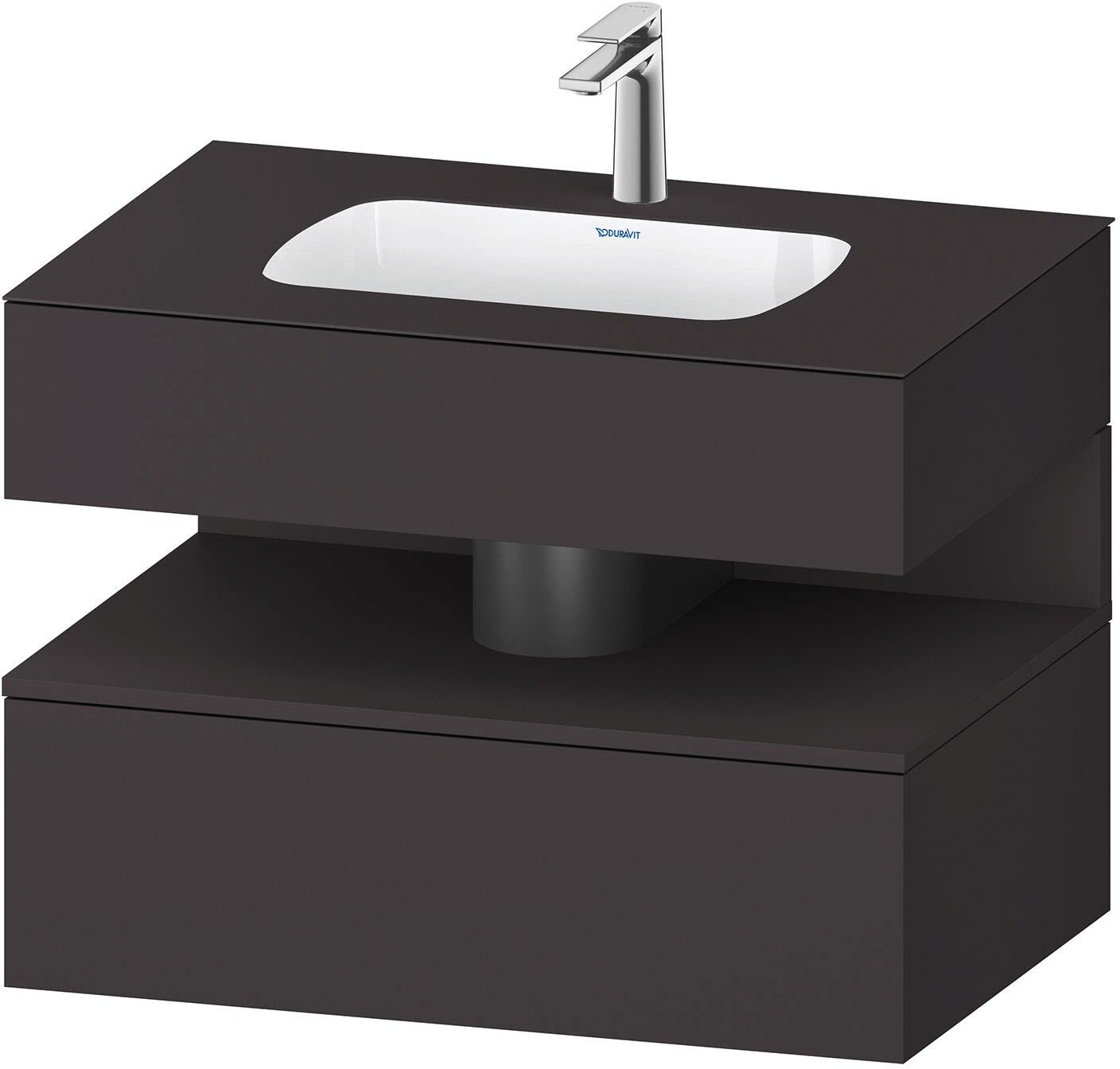 Duravit Collection One Einbauwaschtisch mit Konsolenwaschtischunterbau 80 x 60 cm, 1 Auszug