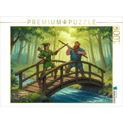 CALVENDO Puzzle Kampf mit Little John auf Brücke | 1000 Teile Lege-Größe 64x48cm Foto-Puzzle für glückliche Stunden, von , Calvendo Puzzle