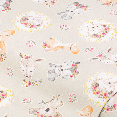 Baumwollstoff "Koala & Friends", natur-color