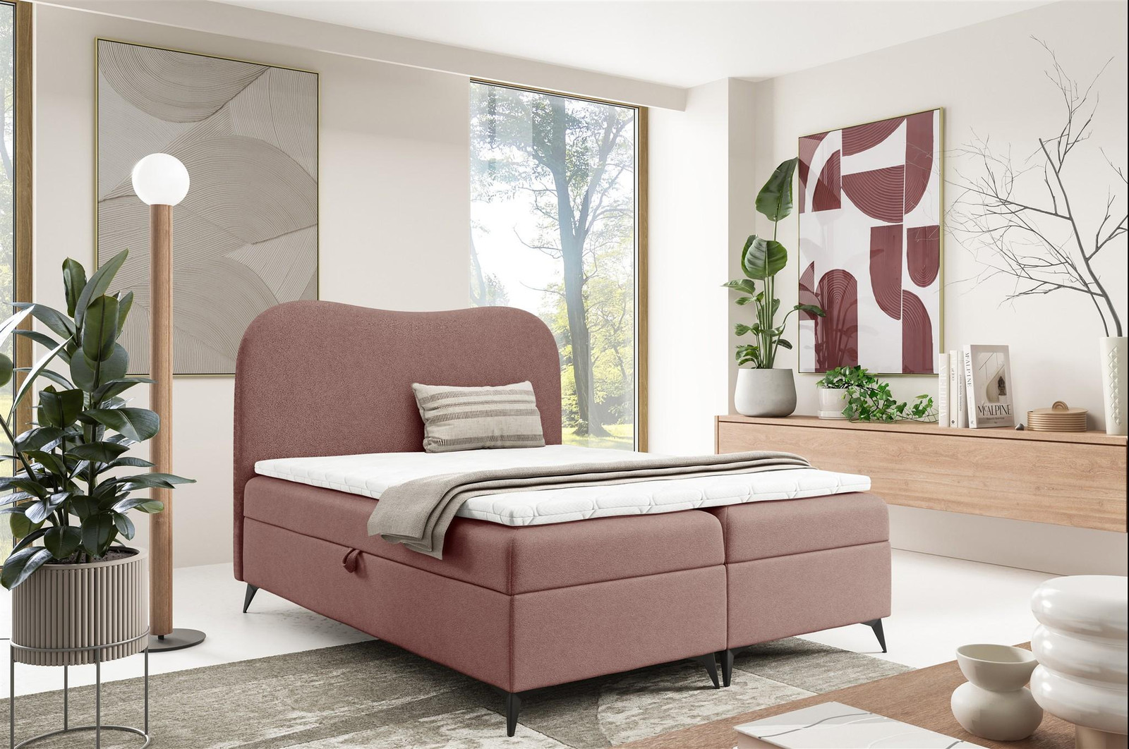 Fun-Möbel Boxspringbed Blair 180x200 cm Lichtroze Now or Never