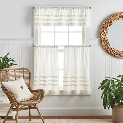 "Martha Stewart Water's Edge 3-pc Valance and Tier Set - 1-Valance and 2-36"" Tiers"