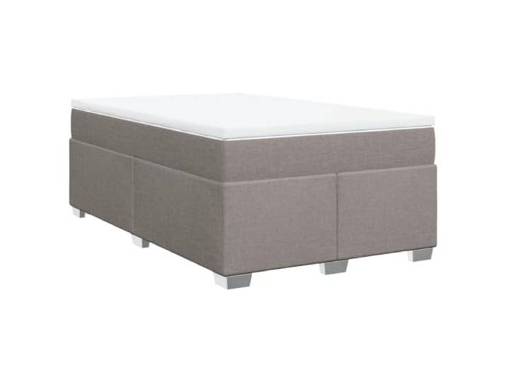 KKgypkn Boxspringbett 120x190 cm Stoff Taupe mit Taschenfederkernmatratze und Lattenrost, stabiles Bettgestell mit Füßen