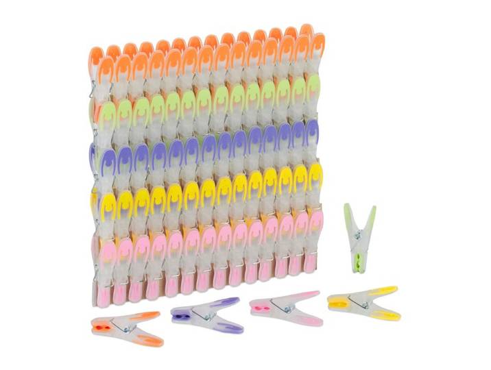 Relaxdays Wäscheklammern Soft-Grip 75 Stück