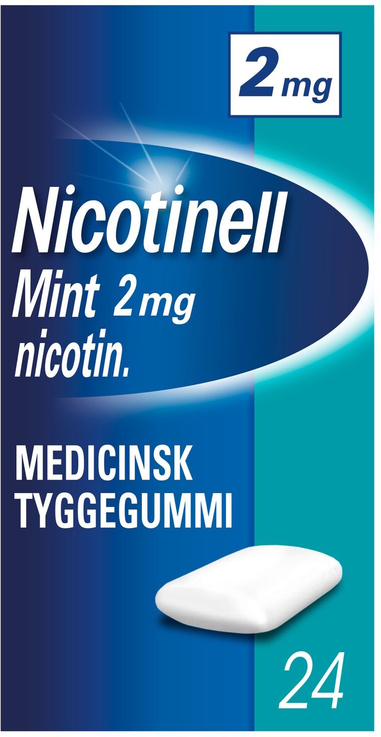 Nicotinell Mint 2 mg 24 stk Medicinsk tyggegummi