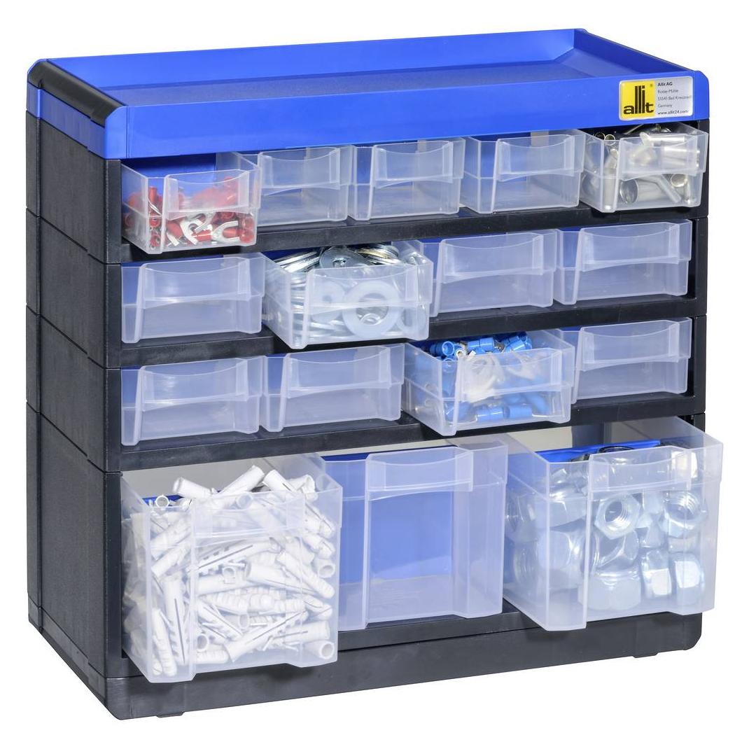 eurokraft pro Kleinteilemagazin VARIOPLUS PRO, HxBxT 285x300x135, 16 Schubladen, 16 Trennstege (30 cm, 28.50 cm) (464600)