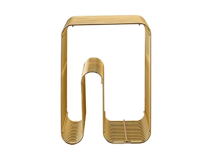 Multifunktionaler Design Hocker & Beistelltisch „Curva“ Gold AYTM