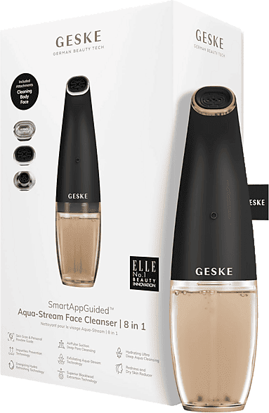Limpiador facial - Geske Aqua-Stream Face Cleanser 8 in 1, Cara, Negro