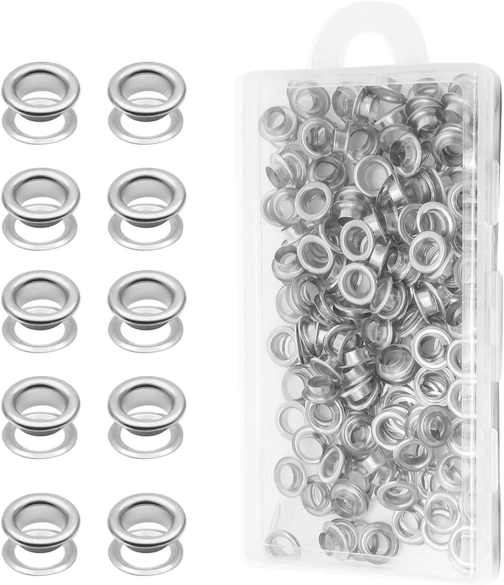 Zilveren metalen oogjes van roestvrij koper voor het repareren van kleding, 1/4 inch
