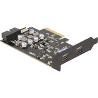 PCIe x4 zu 2x USB C + 1 x intern USB 10 Gbps Typ-E Key A + 19 Pin, Schnittstellenkarte